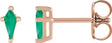 14K Gold Lab-Grown Emerald Kite 4-Prong Stud Earrings - Rose Gold