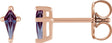 14K Gold Lab-Grown Alexandrite Kite 4-Prong Stud Earrings - Rose Gold