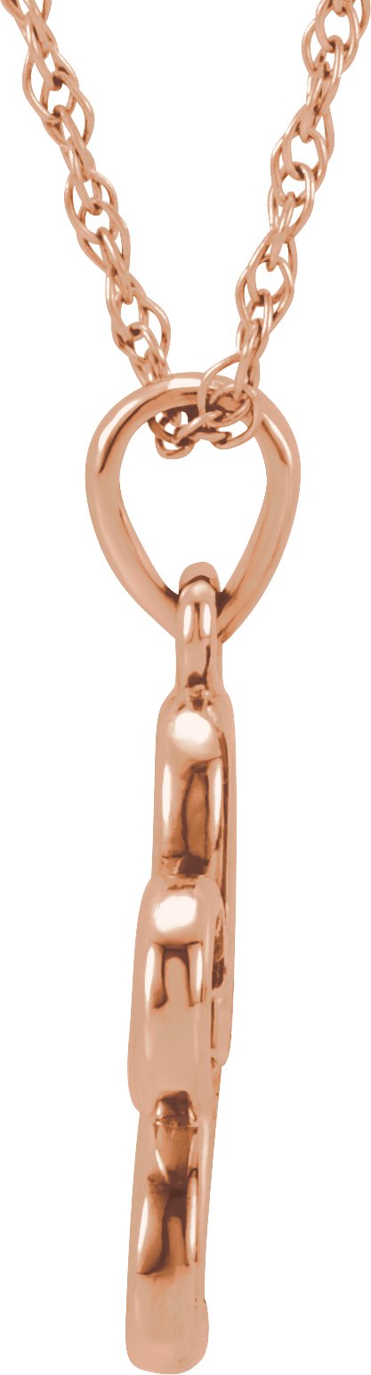 14K Gold Round Natural Diamond Flower Necklace - Rose Gold - view 5