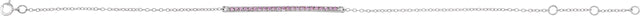 14K Gold Round Natural Pink Sapphire Accented Bar Bracelet - White Gold - view 4