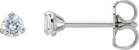 14K Gold Lab-Grown Moissanite Round 3-Prong Claw Cocktail-Style Stud Earrings - White Gold