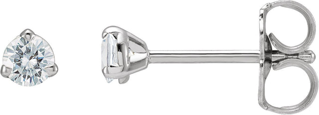 14K Gold Lab-Grown Moissanite Round 3-Prong Claw Cocktail-Style Stud Earrings - White Gold