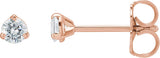 14K Gold Lab-Grown Moissanite Round 3-Prong Claw Cocktail-Style Stud Earrings - Rose Gold