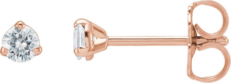 14K Gold Lab-Grown Moissanite Round 3-Prong Claw Cocktail-Style Stud Earrings - Rose Gold