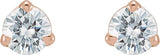 14K Gold Lab-Grown Moissanite Round 3-Prong Claw Cocktail-Style Stud Earrings - Rose Gold - view 2