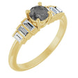 14K Gold Round Natural Gray Spinel & Natural Diamond Accented Ring - Yellow Gold