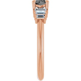 14K Gold Round Natural Gray Spinel & Natural Diamond Accented Ring - Rose Gold - view 4
