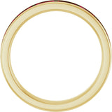 14K Gold Lab-Grown Ruby Straight Baguette Stackable Ring - Yellow Gold - view 2