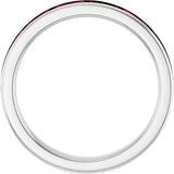 14K Gold Natural Ruby Straight Baguette Stackable Ring - White Gold - view 2