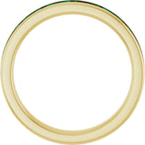 14K Gold Natural Emerald Straight Baguette Stackable Ring - Yellow Gold - view 2