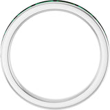 14K Gold Lab-Grown Emerald Straight Baguette Stackable Ring - White Gold - view 2