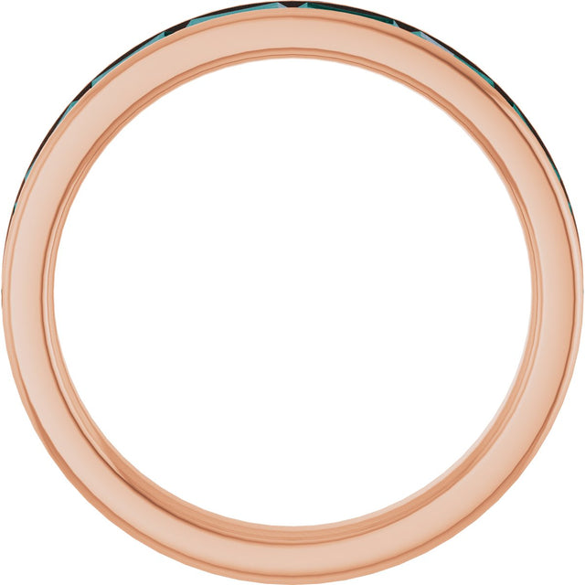 14K Gold Lab-Grown Alexandrite Straight Baguette Stackable Ring - Rose Gold - view 2
