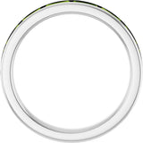 14K Gold Natural Peridot Straight Baguette Stackable Ring - White Gold - view 2