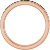 14K Gold Natural Peridot Straight Baguette Stackable Ring - Rose Gold - view 2