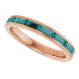 14K Gold Lab-Grown Alexandrite Straight Baguette Stackable Ring - Rose Gold - view 5
