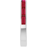 14K Gold Lab-Grown Ruby Straight Baguette Stackable Ring - White Gold - view 4