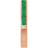 14K Gold Lab-Grown Emerald Straight Baguette Stackable Ring - Rose Gold - view 3