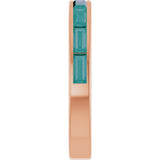 14K Gold Lab-Grown Alexandrite Straight Baguette Stackable Ring - Rose Gold - view 4