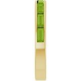 14K Gold Natural Peridot Straight Baguette Stackable Ring - Yellow Gold - view 4