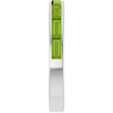 14K Gold Natural Peridot Straight Baguette Stackable Ring - White Gold - view 4