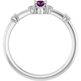 14K Gold Oval Natural Pink Tourmaline Halo-Style Ring - White Gold - view 12
