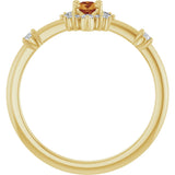 14K Gold Oval Natural Citrine Halo-Style Ring - Yellow Gold - view 12