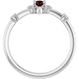 Platinum Oval Natural Mozambique Garnet Halo-Style Ring - view 12