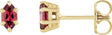Platinum Natural Rhodolite Garnet Marquise 6-Prong Claw Stud Earrings