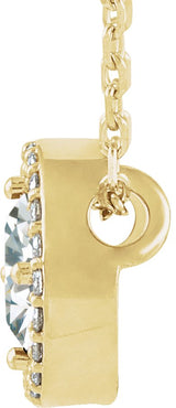 14K Gold Round Natural Diamond Halo-Style Necklace or Pendant – 1/2 CTW - Yellow Gold - view 4