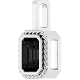 Men's 14K Gold Natural Black Onyx Emerald Bezel-Set Men's Pendant - White Gold - view 5