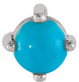 Platinum Natural Turquoise Round 4-Prong Cabochon Pendant
