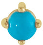 14K Gold Natural Turquoise Round 4-Prong Cabochon Pendant - Yellow Gold