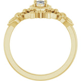 14K Gold Marquise Lab-Grown Moissanite Vintage-Inspired Ring - Yellow Gold - view 2