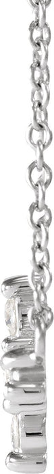Platinum Round Natural Diamond Sideways Cross Necklace – 1/8 CTW - view 4