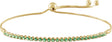 14K Gold Round Natural Emerald Adjustable Bolo Bracelet - Yellow Gold
