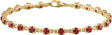 14K Gold Round Natural Mozambique Garnet Line Bracelet - Yellow Gold