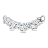 Platinum Round Lab-Grown Diamond Accented Bar Necklace – 2mm Stones - view 2