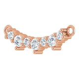 14K Gold Round Lab-Grown Diamond Accented Bar Necklace – 2mm Stones - Rose Gold - view 2