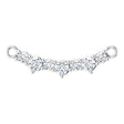 14K Gold Round Natural Diamond Accented Bar Necklace – 2mm Stones - White Gold