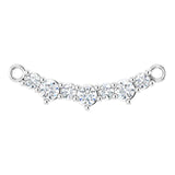 Platinum Round Lab-Grown Diamond Accented Bar Necklace – 2mm Stones