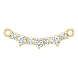 14K Gold Round Natural Diamond Accented Bar Necklace – 2mm Stones - Yellow Gold