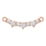 14K Gold Round Lab-Grown Diamond Accented Bar Necklace – 2mm Stones - Rose Gold
