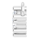 14K Gold Round Lab-Grown Diamond Accented Bar Necklace – 2mm Stones - White Gold - view 3