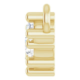 14K Gold Round Natural Diamond Accented Bar Necklace – 2mm Stones - Yellow Gold - view 3