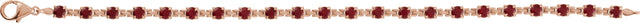 14K Gold Round Natural Mozambique Garnet Line Bracelet - Rose Gold - view 2