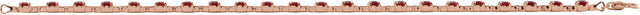 14K Gold Round Natural Mozambique Garnet Line Bracelet - Rose Gold - view 4