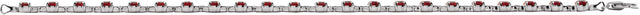 14K Gold Round Natural Mozambique Garnet Line Bracelet - White Gold - view 4
