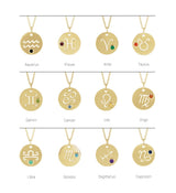 Platinum Round Natural Emerald Aries Disc Necklace or Pendant - view 2