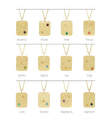 Platinum Round Natural Peridot & Natural Diamond Gemini Constellation Necklace or Pendant - view 2