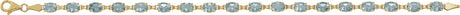 14K Gold Oval Natural Sky Blue Topaz Line Bracelet – 6x4mm - view 2